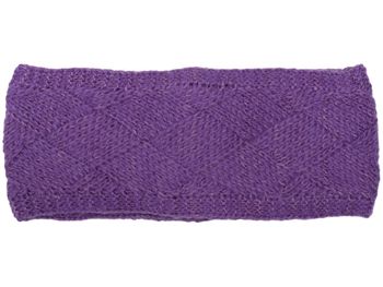 styleBREAKER Damen Strick Stirnband einfarbig mit Rauten Muster, Thermo Fleece Futter, Winter Headband Uni 04026062