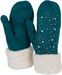 styleBREAKER Damen warme Winter Strick Fäustlinge mit Strass und Perlen, Handschuhe, Thermo Fleece, Strickhandschuhe 09010039