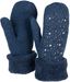 styleBREAKER Damen warme Winter Strick Fäustlinge mit Strass und Perlen, Handschuhe, Thermo Fleece, Strickhandschuhe 09010039