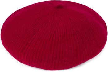 styleBREAKER Damen Feinstrick Baskenmütze mit dezentem Streifen Muster, Winter, Barett, Béret, Franzosen Mütze 04024200