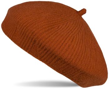 styleBREAKER Damen Feinstrick Baskenmütze mit dezentem Streifen Muster, Winter, Barett, Béret, Franzosen Mütze 04024200