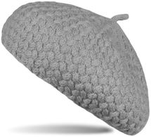 Feinstrick Baskenmütze mit Flechtmuster