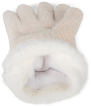 styleBREAKER Damen warme Winter Handschuhe mit Reiskorn Muster und Fleece, Thermo Strickhandschuhe, Fingerhandschuhe 09010040