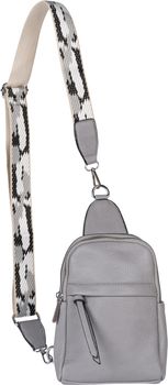 styleBREAKER Damen One Shoulder Rucksack, gemusterter Schultergurt, Einfarbige Crossbody Bag, Cityrucksack, Sling Bag 02012387