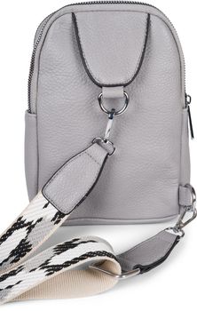 styleBREAKER Damen One Shoulder Rucksack, gemusterter Schultergurt, Einfarbige Crossbody Bag, Cityrucksack, Sling Bag 02012387