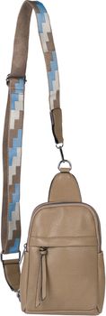 styleBREAKER Damen One Shoulder Rucksack, gemusterter Schultergurt, Einfarbige Crossbody Bag, Cityrucksack, Sling Bag 02012387