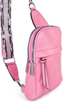 styleBREAKER Damen One Shoulder Rucksack, gemusterter Schultergurt, Einfarbige Crossbody Bag, Cityrucksack, Sling Bag 02012387