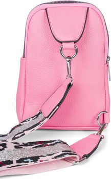 styleBREAKER Damen One Shoulder Rucksack, gemusterter Schultergurt, Einfarbige Crossbody Bag, Cityrucksack, Sling Bag 02012387