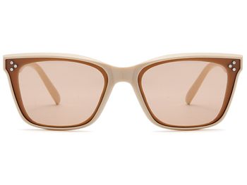 styleBREAKER Unisex Nerd Sonnenbrille mit Polycarbonat Flachgläsern und filigranem Kunststoff Rahmen, Retro Style 09020142