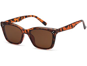 styleBREAKER Unisex Nerd Sonnenbrille mit Polycarbonat Flachgläsern und filigranem Kunststoff Rahmen, Retro Style 09020142