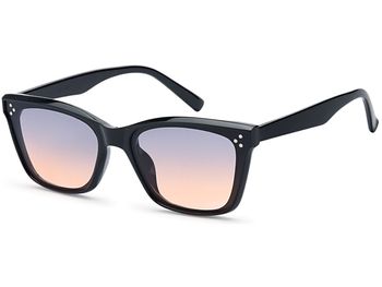 styleBREAKER Unisex Nerd Sonnenbrille mit Polycarbonat Flachgläsern und filigranem Kunststoff Rahmen, Retro Style 09020142