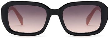 styleBREAKER Damen Retro Sonnenbrille mit breitem Kunststoff Rahmen und Rechteckigen Polycarbonat Gläsern 09020143