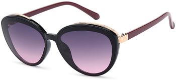 styleBREAKER Damen Sonnenbrille Oval mit filigranem Kunststoff Rahmen und Metall Detail, Polycarbonat Gläser 09020144