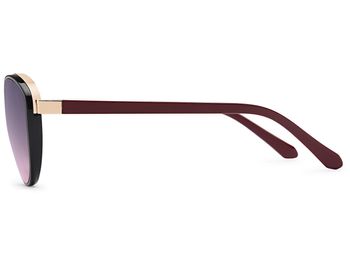 styleBREAKER Damen Sonnenbrille Oval mit filigranem Kunststoff Rahmen und Metall Detail, Polycarbonat Gläser 09020144