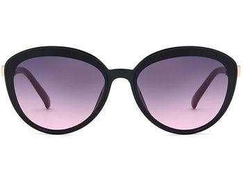 styleBREAKER Damen Sonnenbrille Oval mit filigranem Kunststoff Rahmen und Metall Detail, Polycarbonat Gläser 09020144