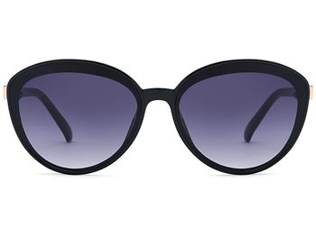 styleBREAKER Damen Sonnenbrille Oval mit filigranem Kunststoff Rahmen und Metall Detail, Polycarbonat Gläser 09020144