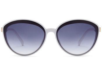 styleBREAKER Damen Sonnenbrille Oval mit filigranem Kunststoff Rahmen und Metall Detail, Polycarbonat Gläser 09020144