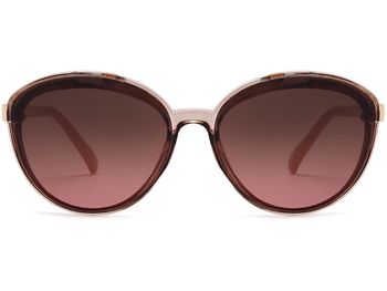 styleBREAKER Damen Sonnenbrille Oval mit filigranem Kunststoff Rahmen und Metall Detail, Polycarbonat Gläser 09020144