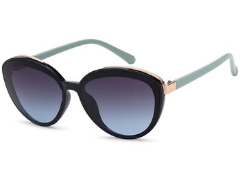 styleBREAKER Damen Sonnenbrille Oval mit filigranem Kunststoff Rahmen und Metall Detail, Polycarbonat Gläser 09020144