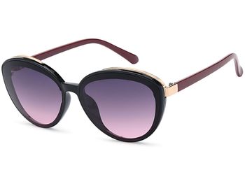 styleBREAKER Damen Sonnenbrille Oval mit filigranem Kunststoff Rahmen und Metall Detail, Polycarbonat Gläser 09020144