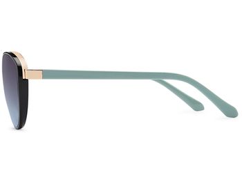 styleBREAKER Damen Sonnenbrille Oval mit filigranem Kunststoff Rahmen und Metall Detail, Polycarbonat Gläser 09020144