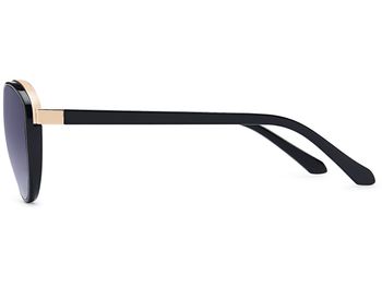 styleBREAKER Damen Sonnenbrille Oval mit filigranem Kunststoff Rahmen und Metall Detail, Polycarbonat Gläser 09020144