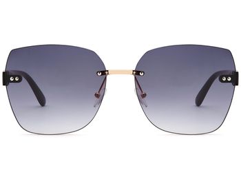 styleBREAKER Damen Sonnenbrille Rahmenlos mit getönten Rechteckigen Polycarbonat Gläsern, Kunststoff Bügeln 09020145