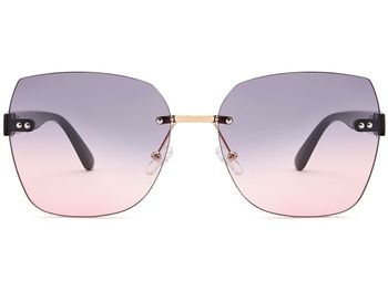 styleBREAKER Damen Sonnenbrille Rahmenlos mit getönten Rechteckigen Polycarbonat Gläsern, Kunststoff Bügeln 09020145