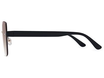 styleBREAKER Damen Sonnenbrille Rahmenlos mit getönten Rechteckigen Polycarbonat Gläsern, Kunststoff Bügeln 09020145