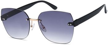 styleBREAKER Damen Sonnenbrille Rahmenlos mit getönten Rechteckigen Polycarbonat Gläsern, Kunststoff Bügeln 09020145