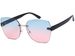 styleBREAKER Damen Sonnenbrille Rahmenlos mit getönten Rechteckigen Polycarbonat Gläsern, Kunststoff Bügeln 09020145