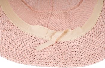 styleBREAKER Damen Sonnenhut aus Papierstroh faltbarer Fischerhut leichter Bucket Hat mit Schweißband Sommerhut mit Krempe als Sonnenschutz für Outdoor Strand Freizeit