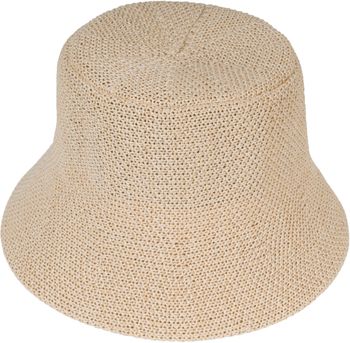 styleBREAKER Damen Fischerhut aus luftig gewebtem Papierstroh, Faltbarer Knautschhut, Sonnenhut, Bucket Hat 04025032