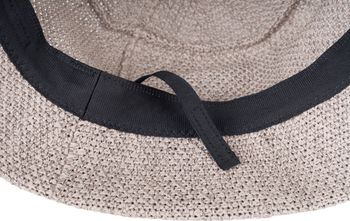 styleBREAKER Damen Sonnenhut aus Papierstroh faltbarer Fischerhut leichter Bucket Hat mit Schweißband Sommerhut mit Krempe als Sonnenschutz für Outdoor Strand Freizeit