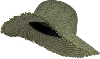 styleBREAKER Damen Strohhut Papierstroh mit luftigem Flechtmuster, breite ausgefranste Krempe, Sonnenhut, Schlapphut 04025033
