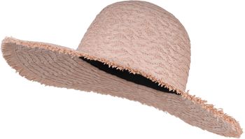 styleBREAKER Damen Strohhut Papierstroh mit luftigem Flechtmuster, breite ausgefranste Krempe, Sonnenhut, Schlapphut 04025033
