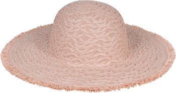 styleBREAKER Damen Strohhut Papierstroh mit luftigem Flechtmuster, breite ausgefranste Krempe, Sonnenhut, Schlapphut 04025033