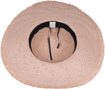 styleBREAKER Damen Strohhut Papierstroh mit luftigem Flechtmuster, breite ausgefranste Krempe, Sonnenhut, Schlapphut 04025033