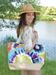 styleBREAKER XXL Strandtasche mit buntem Blumen Print | Große Schultertasche mit Knebelknopf, Stoffhenkel & Karabiner | Damen Shopper 56 x 36 x 18 cm