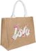 styleBREAKER Damen Leinen Henkeltasche mit LOVE Statement Print, Baumwoll-Tragegriffen, Strandtasche, Einkaufstasche 02012392