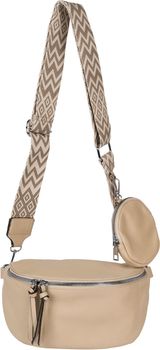 styleBREAKER Damen Halbmond Crossbody Schultertaschen Set 2-Teilig, Schultergurt mit Zick-Zack Rauten Muster 02012396
