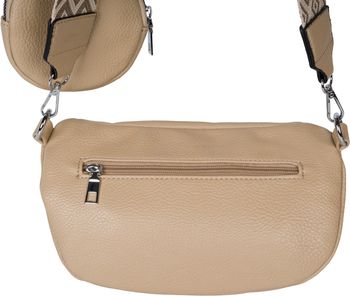 styleBREAKER Damen Halbmond Crossbody Schultertaschen Set 2-Teilig, Schultergurt mit Zick-Zack Rauten Muster 02012396