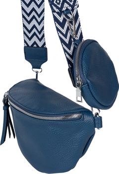 styleBREAKER Damen Halbmond Crossbody Schultertaschen Set 2-Teilig, Schultergurt mit Zick-Zack Rauten Muster 02012396
