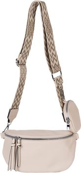styleBREAKER Damen Halbmond Crossbody Schultertaschen Set 2-Teilig, Schultergurt mit Zick-Zack Rauten Muster 02012396