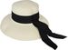 styleBREAKER Damen Sonnenhut mit breitem Schwarzem Zierband, breite Krempe, Strohhut, Papierstroh Hut 04025036