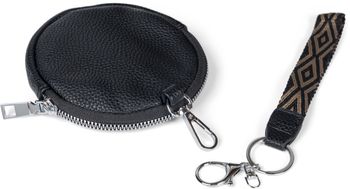 styleBREAKER Damen Halbmond Crossbody Schultertaschen Set 3-Teilig, Schultergurt mit Muster, Schlüsselanhänger, Börse 02012398