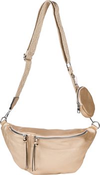 styleBREAKER Damen Halbmond Crossbody Schultertaschen Set 3-Teilig, Schultergurt mit Muster, Schlüsselanhänger, Börse 02012398