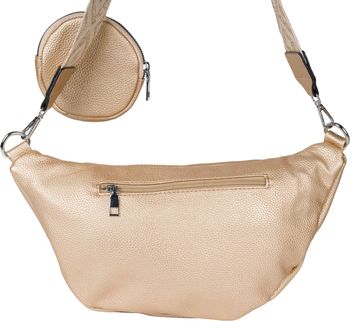 styleBREAKER Damen Halbmond Crossbody Schultertaschen Set 3-Teilig, Schultergurt mit Muster, Schlüsselanhänger, Börse 02012398