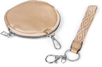 styleBREAKER Damen Halbmond Crossbody Schultertaschen Set 3-Teilig, Schultergurt mit Muster, Schlüsselanhänger, Börse 02012398