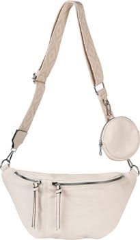 styleBREAKER Damen Halbmond Crossbody Schultertaschen Set 3-Teilig, Schultergurt mit Muster, Schlüsselanhänger, Börse 02012398